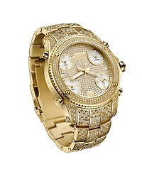 Jbw Men's Jet Setter Platinum Series Diamond (3 ct. t.w.) 18K Gold-Plated Stainless Steel Watch, 50Mm