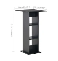 vidaXL Bar Table Black 23.6"x23.6"x43.3"