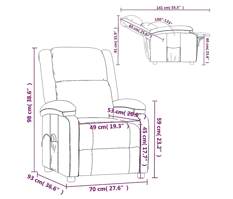Massage Chair Red Faux Leather