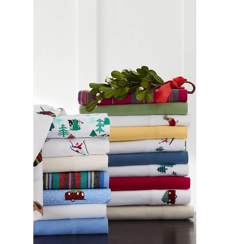 Lands' End Comfy Super Soft Cotton Flannel Flat Bed Sheet - 5oz