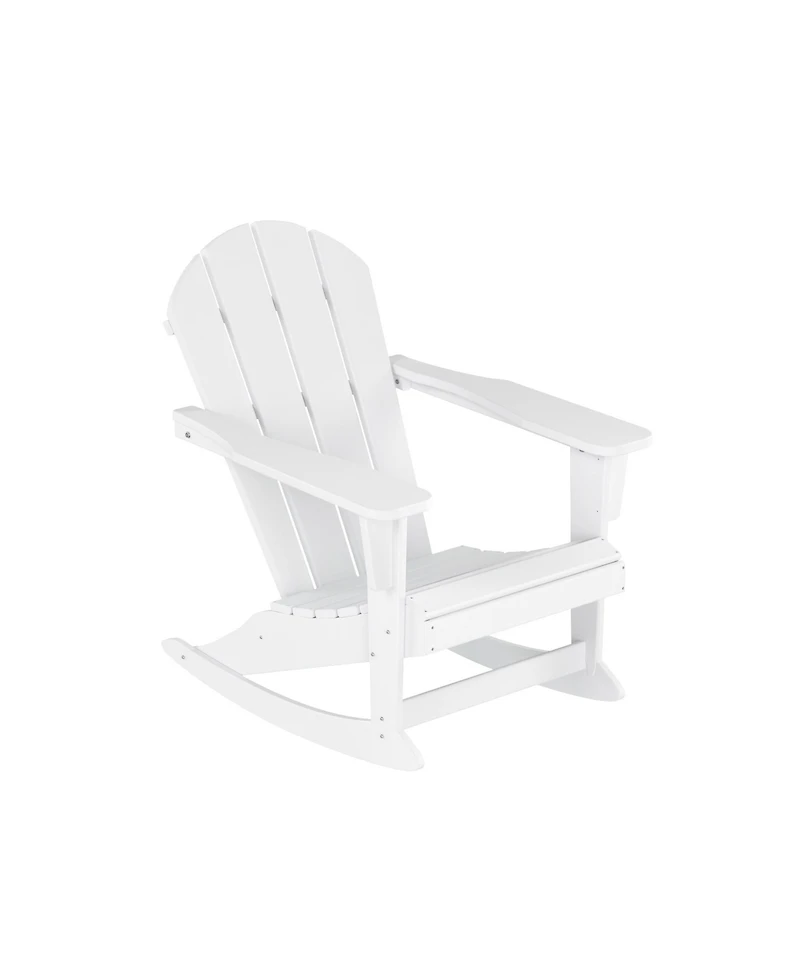 3 Piece set Outdoor Patio Poly Adirondack rocking chairs with side table