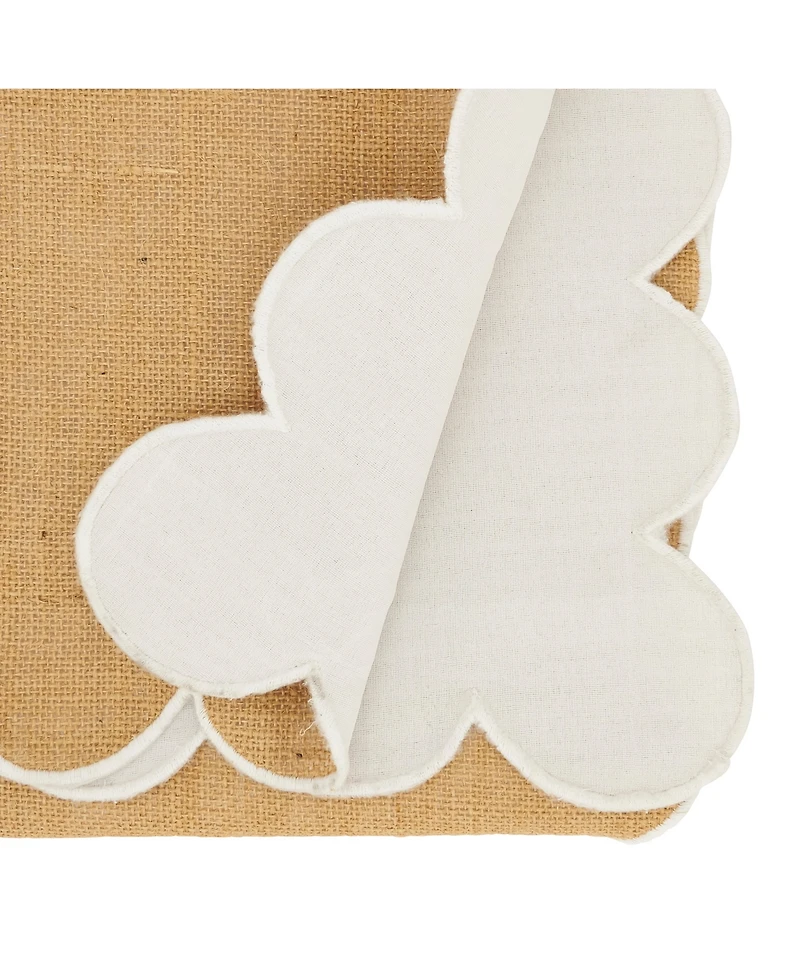 Saro Lifestyle Rustic Chic Scalloped Table Runner, 16"x72"
