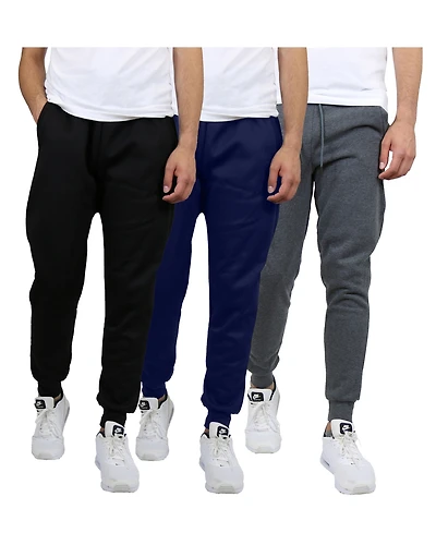 Blue Ice Men's Modern Fit Heavyweight Classic Fleece Jogger Sweatpants- 3 Pack