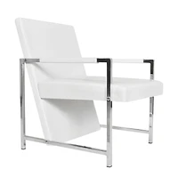 Cube Armchair White Faux Leather