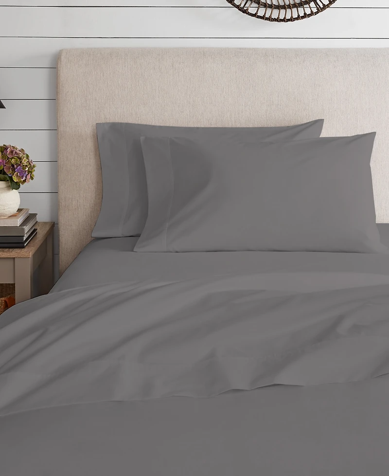 Purity Home 300 Thread Count Brushed Cotton Percale 3-Pc. Sheet Set, Twin
