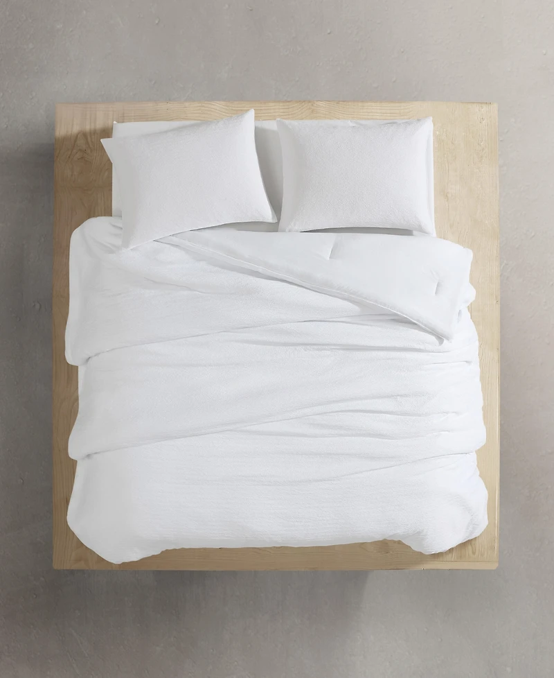 Closeout! Calvin Klein Seersucker 3 Piece Duvet Cover Set, Queen