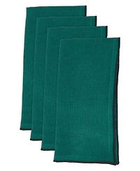 Saro Lifestyle Stonewashed Stitch Border Table Napkins Set of 4,20"x20"