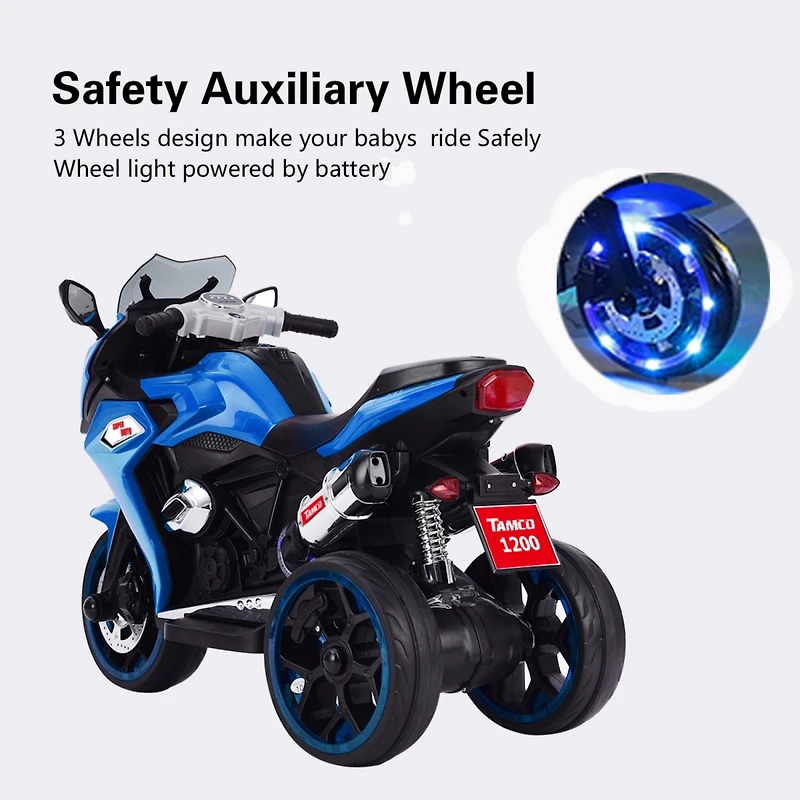 Streamdale Kids Electric Motorcycle with Three Lighting Wheels