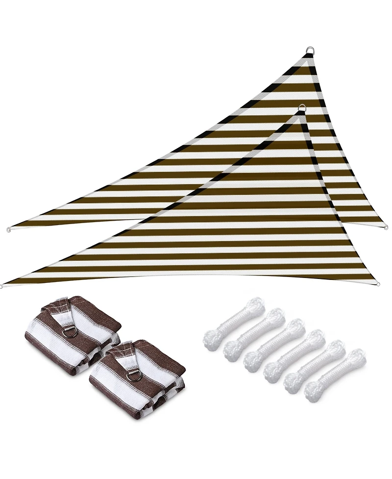 2 Pack 3 Ft 97% Uv Block Triangle Sun Shade Sail Heavy Duty Canopy Outdoor Pool