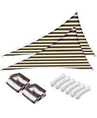 2 Pack 3 Ft 97% Uv Block Triangle Sun Shade Sail Heavy Duty Canopy Outdoor Pool