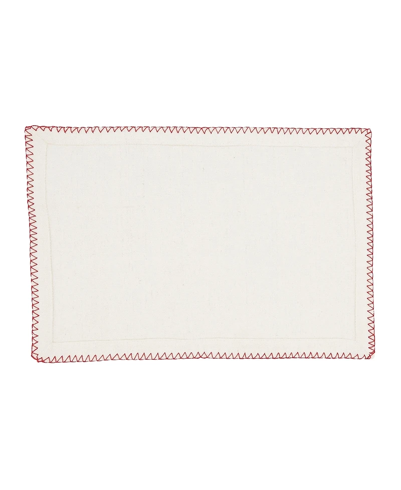 Saro Lifestyle Celena Collection Whip Stitched Design Cotton Placemat Set of 8 13"x19"