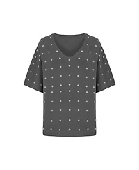 Nocturne Women's Metal Ring Embroidered T-Shirt