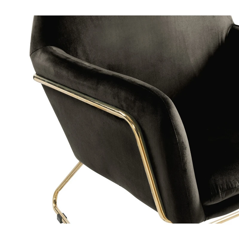 Simplie Fun Keira Velvet Accent Chair With Metal Base