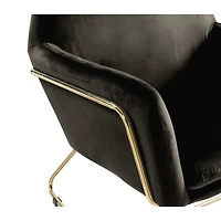 Simplie Fun Keira Velvet Accent Chair With Metal Base