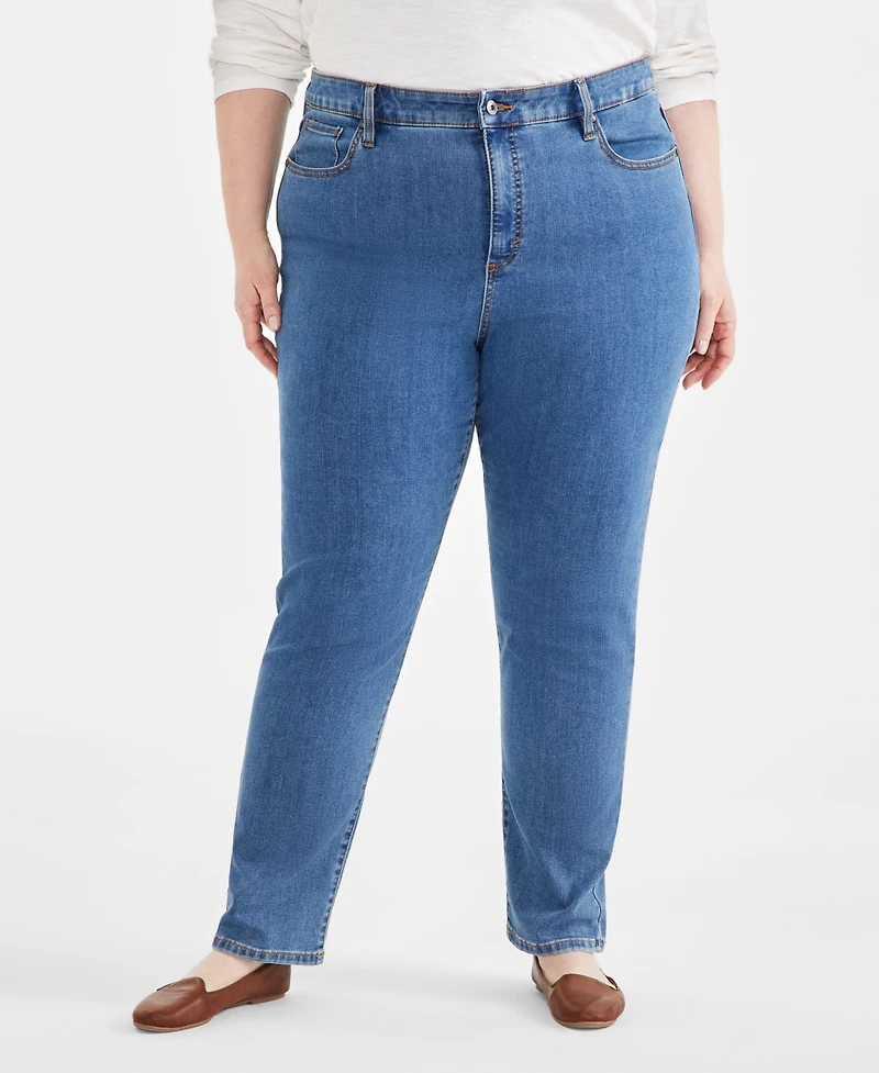 Style & Co Plus High-Rise Straight-Leg Jeans
