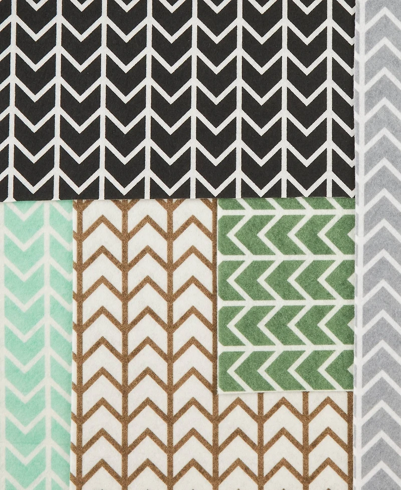 Design Imports Fridge Shelf Liner Collection Non-Adhesive, Cut to fit, Machine Washable, 12x120", Gray Herringbone, 2 Piece