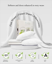 Purity Home 400 Thread Count Wrinkle Resistant Cotton Sateen -Pc. Sheet Set