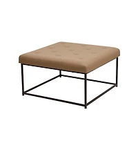 Merrick Lane Almas 30-Inch Square Tufted Ottoman With Durable Metal Frame