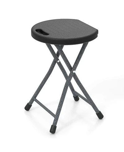 Gymax 18''H Folding Stool Portable & Foldable Camping Chair w/ Built-in Handle