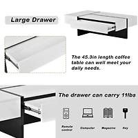 Streamdale Modern High Gloss Cocktail Table - 45.2x25.5x13.7