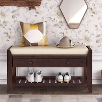 Streamdale Multipurpose Entryway Bench with Seat and Drawers (Espresso)