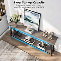 Tribesigns 70.86 Inches Extra Long Sofa Table Behind Couch, Industrial Entry Console Table for Hallway, Entryway & Living Room, Light Grey Brown