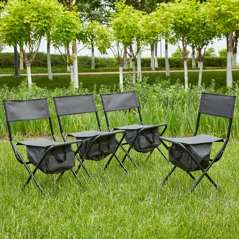 Streamdale Furniture 4-Piece Folding Outdoor Chair With Storage Bag, Portable Chair For Indoor, Outdoor Camping