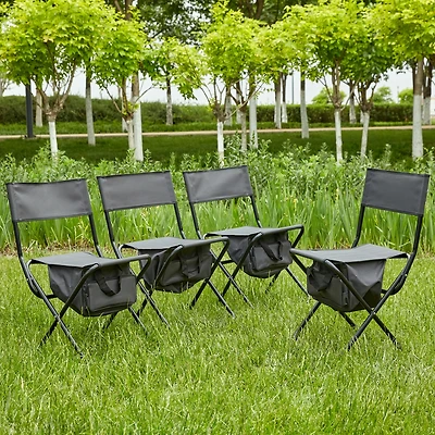 Streamdale Furniture 4-Piece Folding Outdoor Chair With Storage Bag, Portable Chair For Indoor, Outdoor Camping