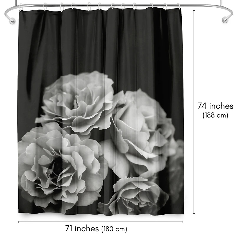 71x74 Floral Shower Curtain - Moody Roses by Chaos & Wonder Design