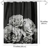 71x74 Floral Shower Curtain - Moody Roses by Chaos & Wonder Design