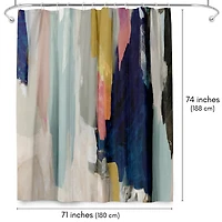 71x74 Abstract Shower Curtain - Somber by Pi Creative Art