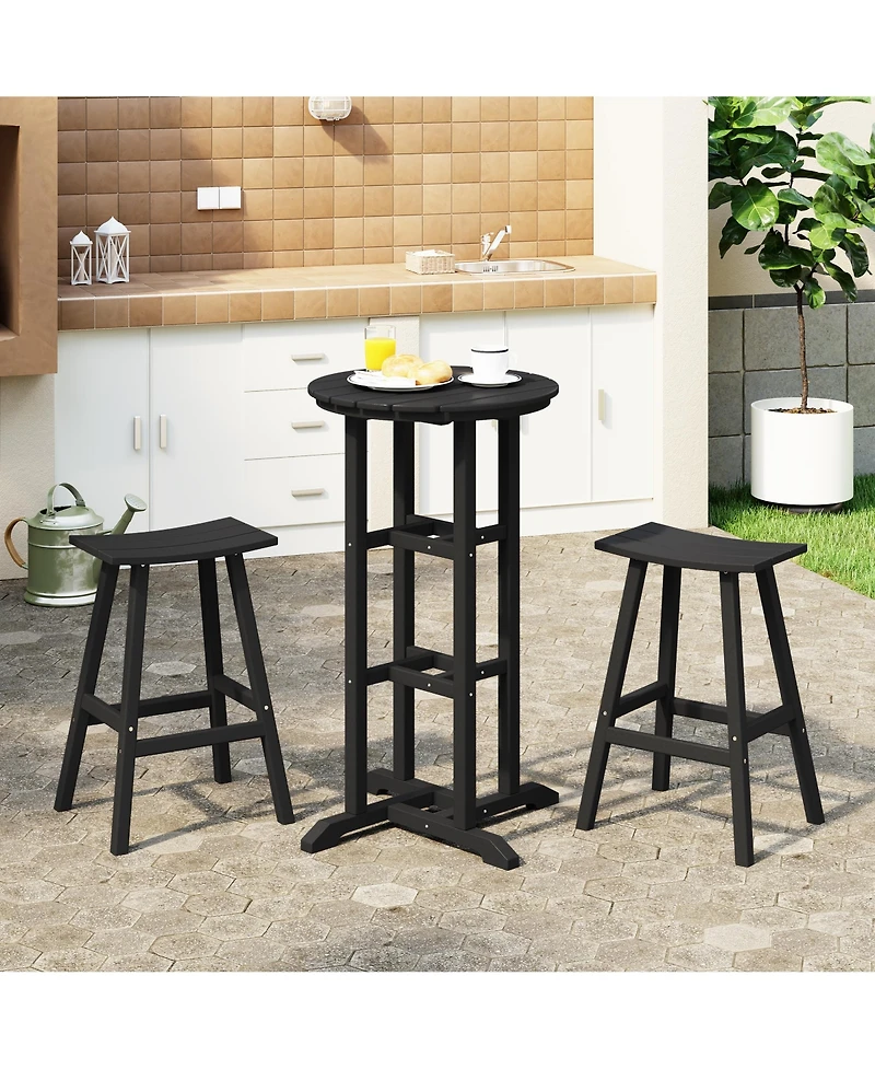 WestinTrends Outdoor Patio Bar Height Table and Stool -Piece Dining Set