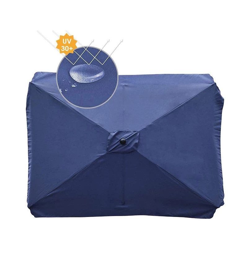 Yescom 9 Ft Patio Umbrella Replacement Canopy for 6 Rib Market Umbrella Table Outdoor Backyard Pool Sea Restaurant Navy