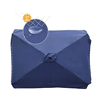 Yescom 9 Ft Patio Umbrella Replacement Canopy for 6 Rib Market Umbrella Table Outdoor Backyard Pool Sea Restaurant Navy