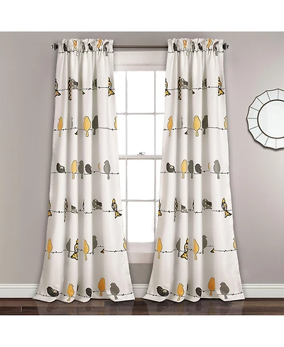 Lush Decor Rowley Birds Light Filtering Window Curtain Panels