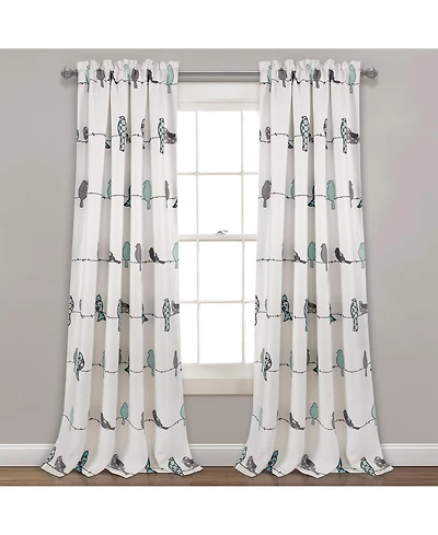 Lush Decor Rowley Birds Light Filtering Window Curtain Panels