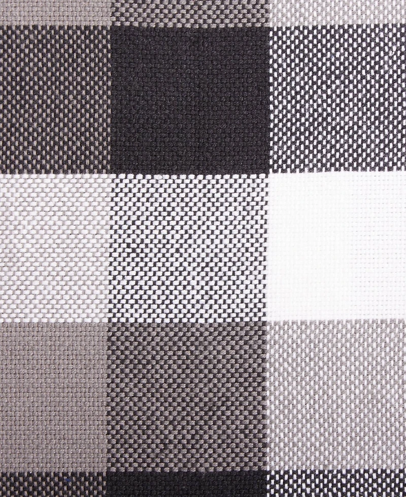 Design Imports Tri-Color Check Collection Kitchen, Dishcloth Set, Black, 4 Piece