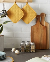 Design Imports Basic Kitchen Collection, Quilted Terry, Honey Gold, Potholder