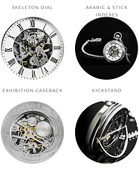 Stuhrling Vintage Hand-wind 47mm Skeleton Pocket Watch