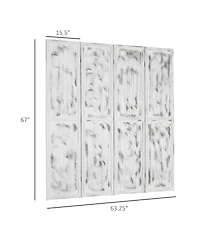 Homcom 5.5' 4 Panel Room Divider Folding Privacy Screen Panels,