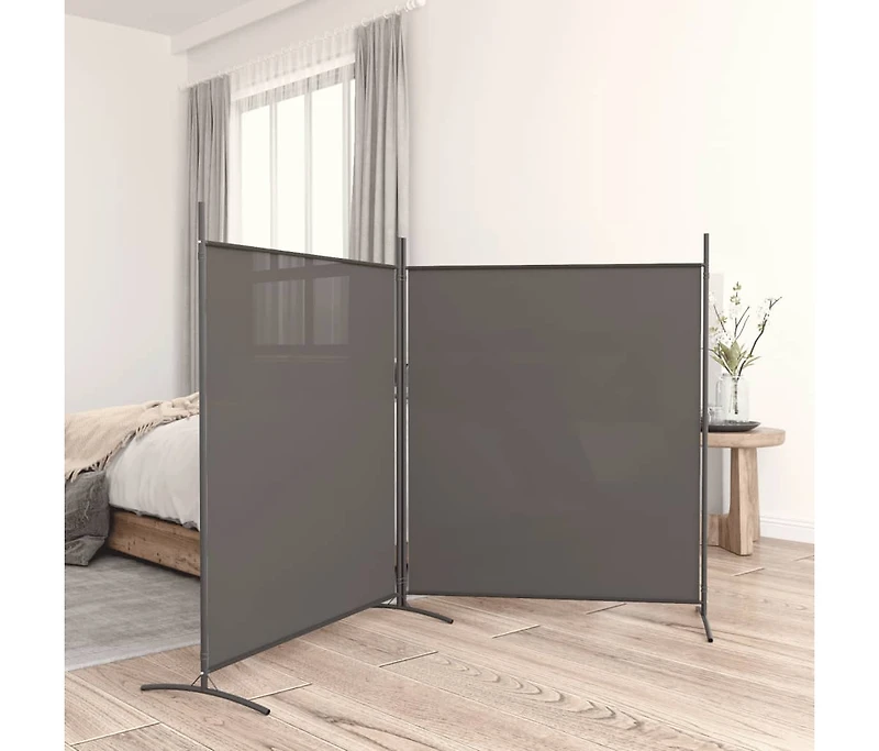 vidaXL 2-Panel Room Divider Anthracite 137"x70.9" Fabric