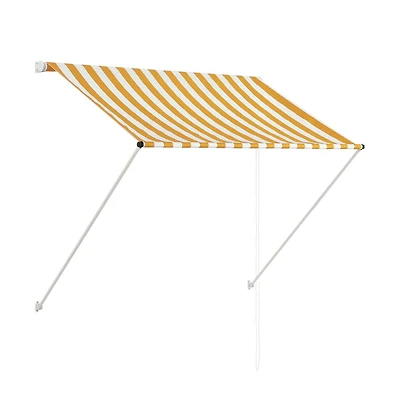 vidaXL Retractable Awning 59.1"x59.1" Yellow and White