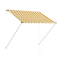 vidaXL Retractable Awning 59.1"x59.1" Yellow and White