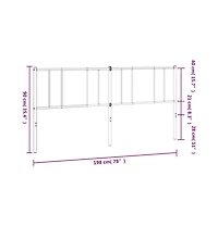 vidaXL Metal Headboard Black 76"