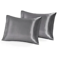 Bare Home Mulberry Silk Pillowcase Set, Zipper Closure, Standard