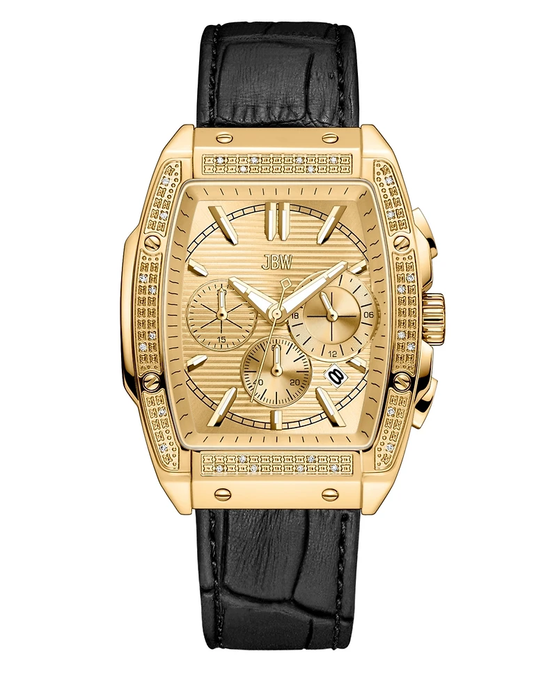Jbw Men's Echelon Diamond (1/4 ct. t.w.) Watch in 18k Gold-plated Stainless Steel 41mm