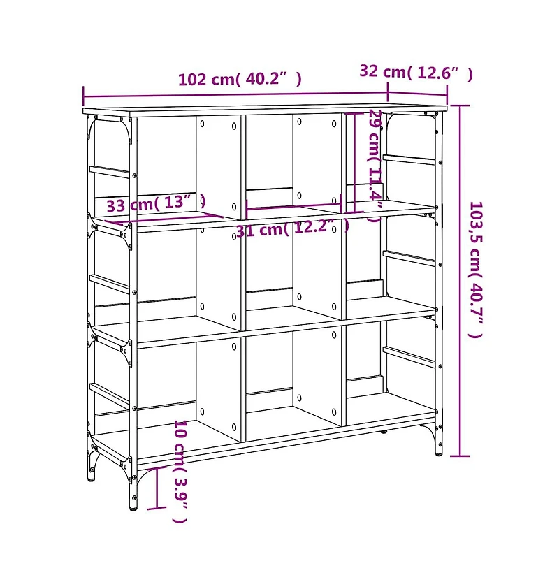 Sideboard Smoked Oak 40.2"x12.6"x40.7" Engineered Wood