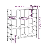 Sideboard Smoked Oak 40.2"x12.6"x40.7" Engineered Wood
