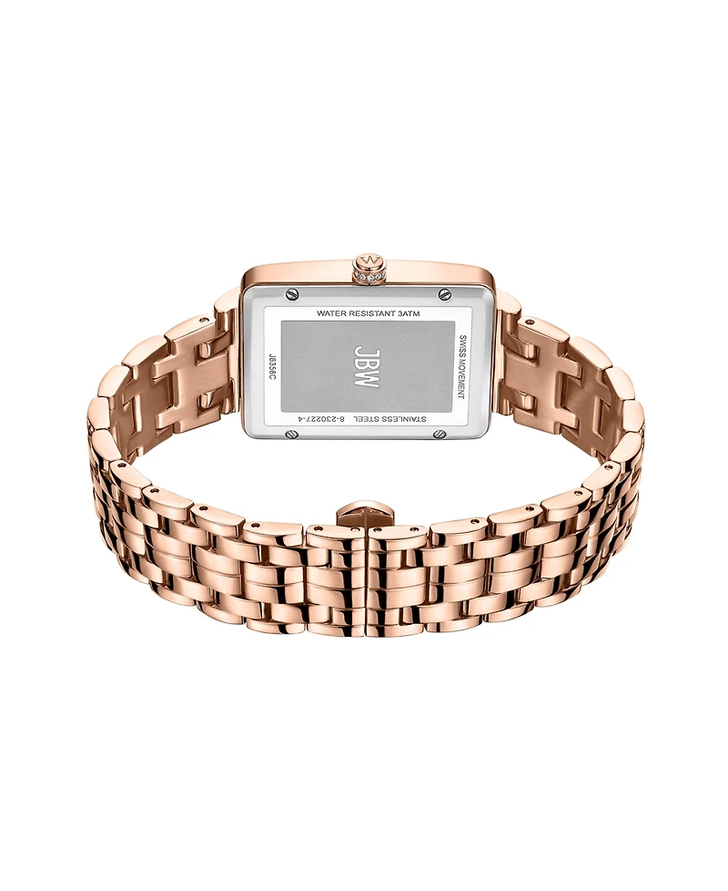 Jbw Women's Mink Diamond (1/8 ct.t.w.) 18K Rose Gold Plated Stainless Steel Watch