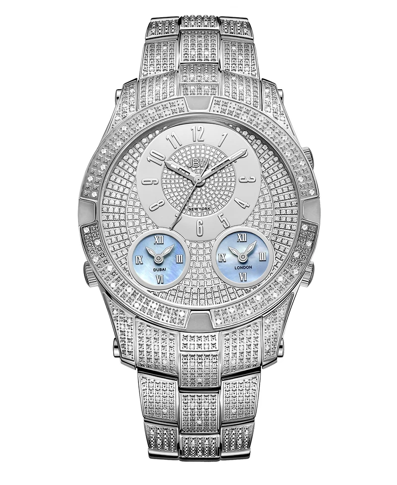 Jbw Men's Jet Setter Iii Diamond (1 ct.t.w.) Stainless Steel Watch